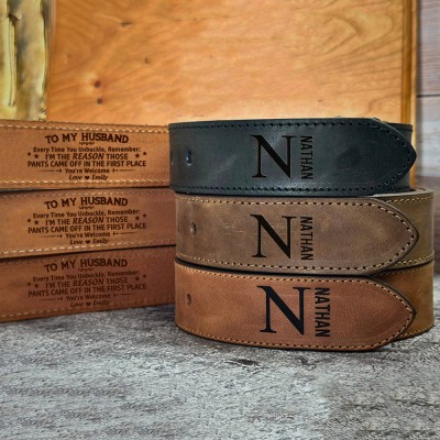 Personalized Engraved Leather Belt Unique Gifts for Husband Boyfriend Anniversary Gift Christmas Gift Ideas