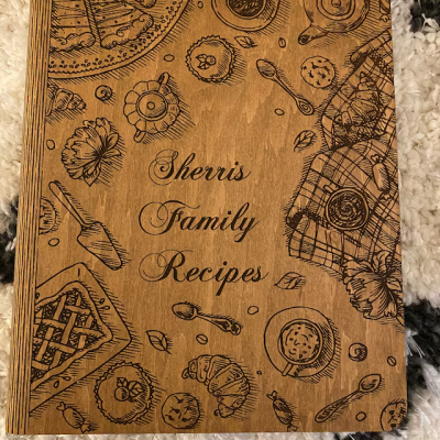 Recipe Book Blank Binder Personalized Wooden Cookbook Gifts for Mom Grandma Christmas Gift