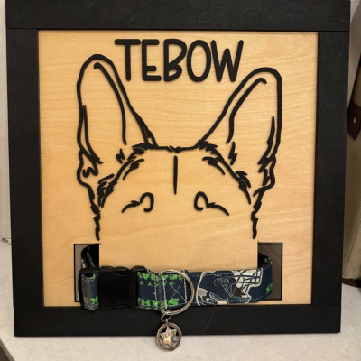 Custom Memorial Dog Ear Outline Collar Frame Gift Ideas for Pet Lovers