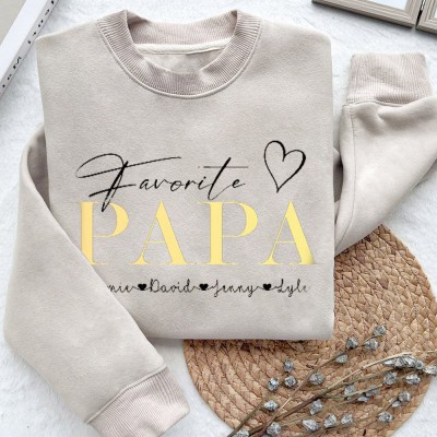 Personalized Papa Embroidered Hoodie Sweatshirt Unique Father's Day Gift Ideas