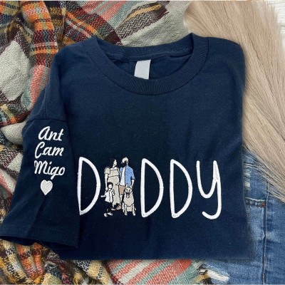 Custom Papa Photo Embroidered Sweatshirt Hoodie Unique Father's Day Gift Ideas