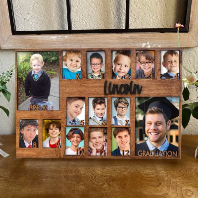 Custom Wooden K-12 School Years Photo Frame Sign Back to School Gifts Unique Gifts For Kids