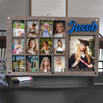 Back to School Gifts Personalized K-12 School Years Photo Wood Frame Sign Keepsake Gifts For Kids