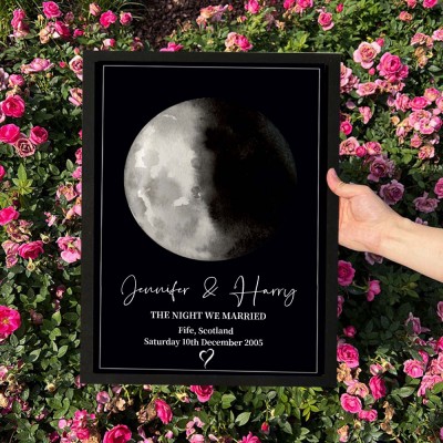 Custom Moon Phase Frame Sign For Couple Unique Anniversary Day Gifts