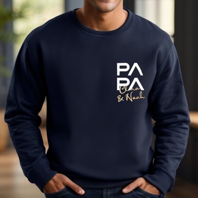 Personalized Embroidered Papa Sweatshirt Hoodie T-shirt Family Keepsake Gift For Dad Father's Day Gift Ideas