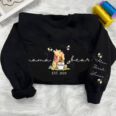 Custom Mama Bear Embroidered Sweatshirt Hoodie Unique Gift For Mom Christmas Gift Ideas