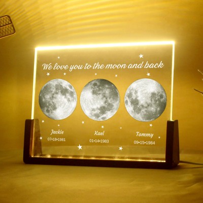 We Love You To The Moon And Back Custom Moon Phase Photo Lamp For Mom Unique Mother's Day Gift Ideas