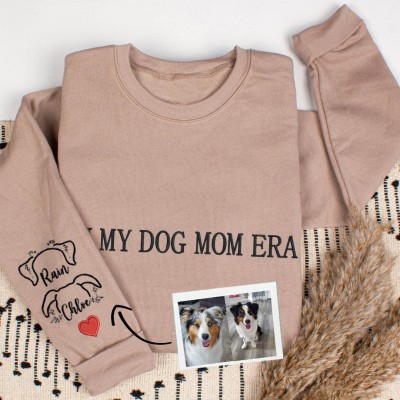 Personalized In My Dog Mom Era Dog Ears Outline Embroidered Sweatshirt Hoodie Unique Gifts for Pet Lover