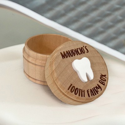 Personalized Engraved Wooden Baby Tooth Fairy Keepsake Box First Birthday Gift for Kids Baby Shower Gifts