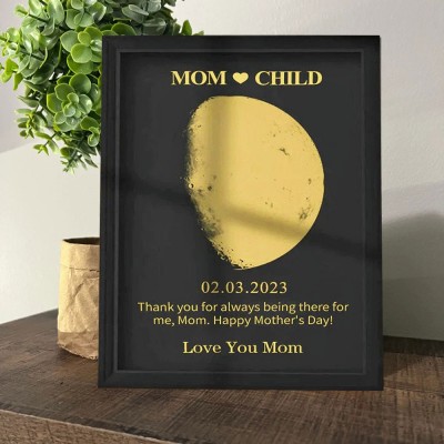 Custom Moon Phase Frame For Mother's Day Gift Family Gifts