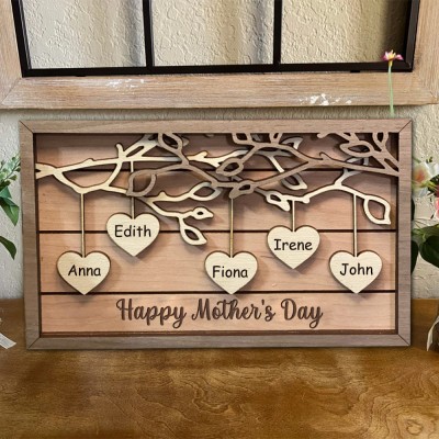 Personalized Love Grows Here Wooden Family Tree Sign Unique Mother's Day Gift Ideas