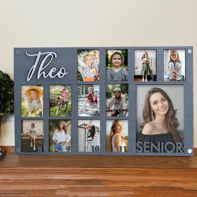 Personalized Wooden Back to School Gifts Custom K-12 School Years Photo Frame Sign Perfect Gifts For Kids