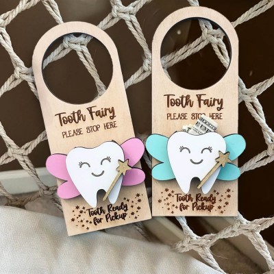 Personalized Tooth Fairy Door Hanger Keepsake Gift for Kids Baby Shower Gift