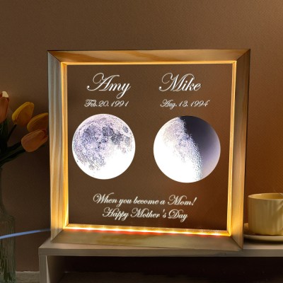 Custom Moon Phase Photo Lamp With Date Meaningful Gifts For Mom Perfect Mother's Day Gift Ideas