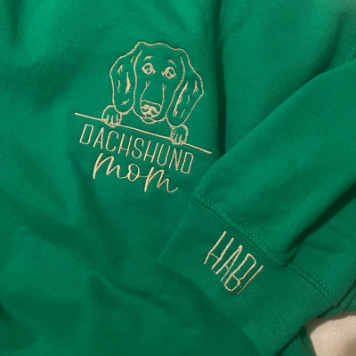 Personalized Embroidered Dog Portrait Sweatshirt Hoodie Pet Lover Gift Ideas Unique Gift For Pet Mom