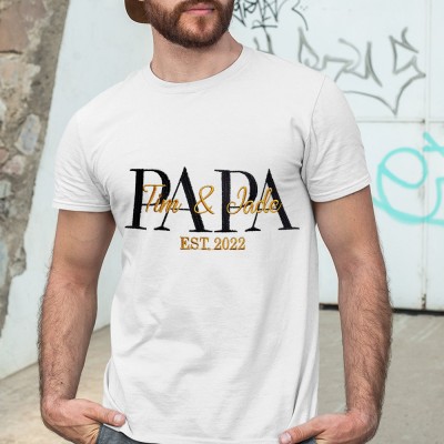 Custom Papa Embroidered Sweatshirt Hoodie With Date Meaningful Gifts For Dad Father's Day Gift Ideas