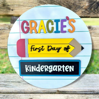 Custom Wooden First Day of School Kindergarden Sign With Handwriting Blank Chalkboard Unique Gifts For Kids