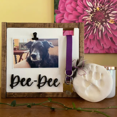 Personalized Dog Wood Frame with Pet Collar Holder Pet Sympathy Gift Keepsake Gift for Pet Lovers