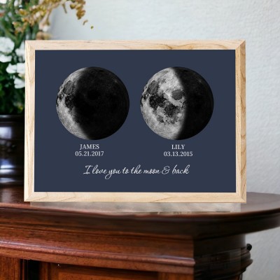 Personalized Moon Phase Frame Sign Unique Gift For Couple Anniversary Gift Ideas