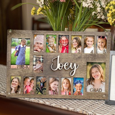 Custom K-12 School Years Photo Frame Sign Wooden Back to School Gifts Best Gift For Kids