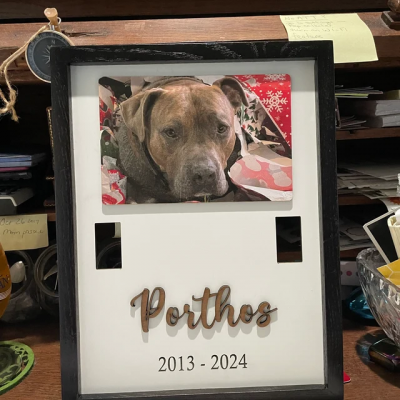 Custom Dog Memorial Wood Frame With Collar Holder Pet Loss Gift Keepsake Gift for Pet Lovers