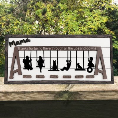 Custom Wooden Swing Set Sign For Mother's Day Gift Family Keepsake Gifts