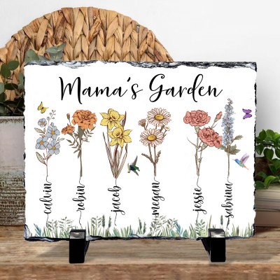 Personalized Grandma's Garden Birth Flower Plaque Family Sign Mother's Day Gift Ideas Meaningful Gift for Mom Grandma