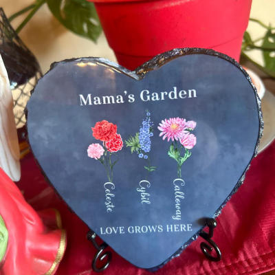 Personalized Grandma's Garden Birth Flower Plaque Sign With Names Gift for Mom Grandma Christmas Gift