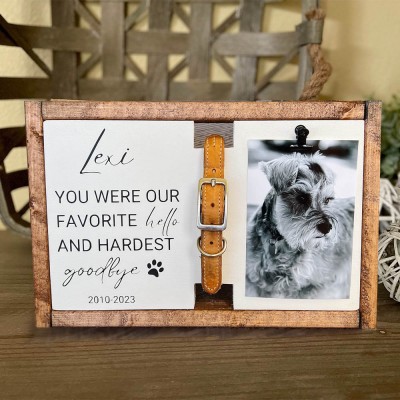 Custom Memorial Dog Collar Frame with Photo Pet Loss Gift Memorial Gift for Pet Lovers