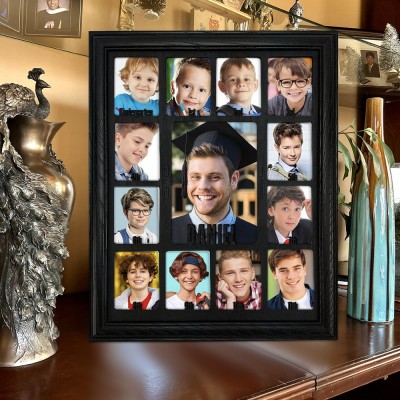 Personalized K-12 School Years Photo Frame With Name Back to School Gifts For Kids Wood Gift Ideas