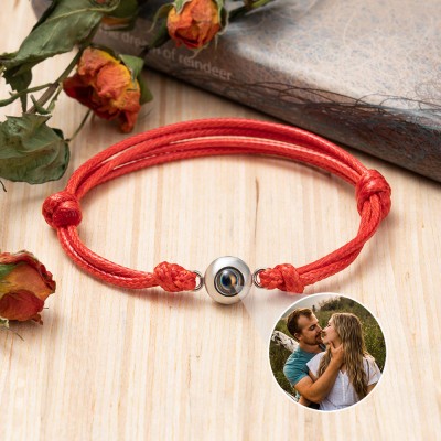 Personalized Rope Photo Projection Bracelet Valentine's Day Gifts For Couple