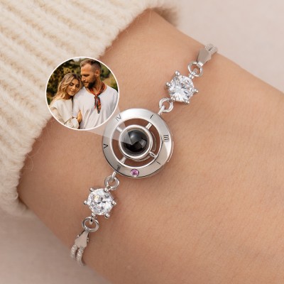 Personalized Photo Projection Bracelet With Picture Inside Valentine's Day Gift Ideas for Her