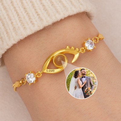 Personalized Photo Projection Bracelet for Women Valentine's Day Gift Ideas for Girlfriend