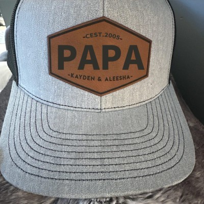 Benutzerdefinierte Papa-Hut-Snapback-Kappe aus echtem Leder mit Datum und neuen Geschenkideen für den neuen Papa