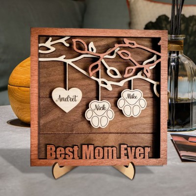 Personalized Love Grows Here Wooden Family Tree Sign