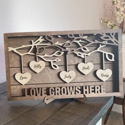 Personalized Family Tree Sign With Kids Name for Mother's Day