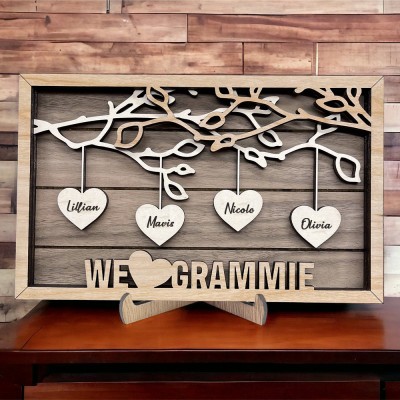 Personalized Family Tree Wooden Sign With Kids Names