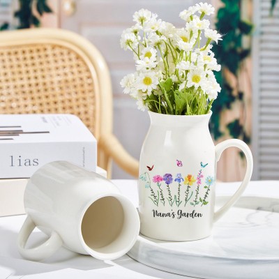 Personalized Mom's Garden Birth Flower Vase