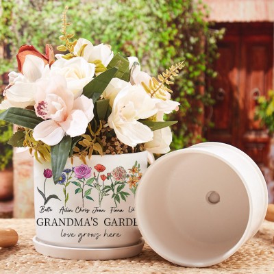 Personalized Grandma's Garden Flower Pot Mother's Day Gift