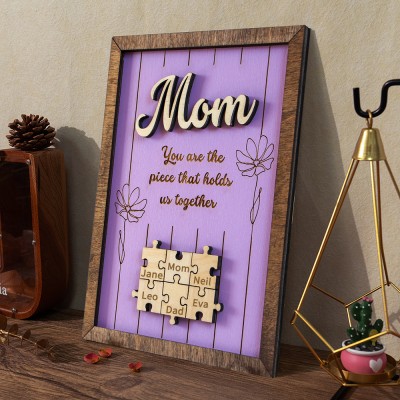 Personalized You Are The Piece That Hold Us Together Wooden Puzzle Sign Mother's Day Gifts